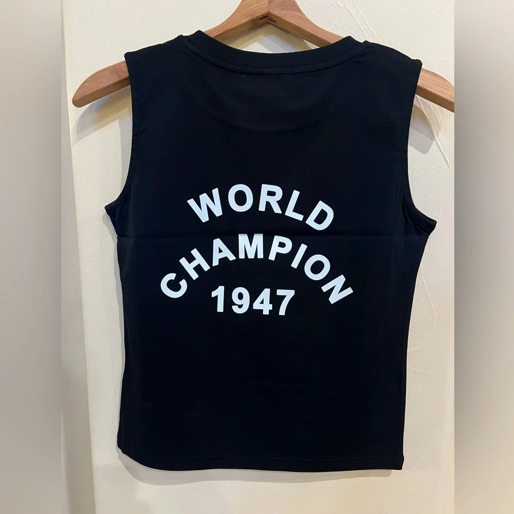 J'ADORE Dior Logo Tank Top muscle t shirt Size EU 38-40 US size 10 white/black - Picture 2 of 3